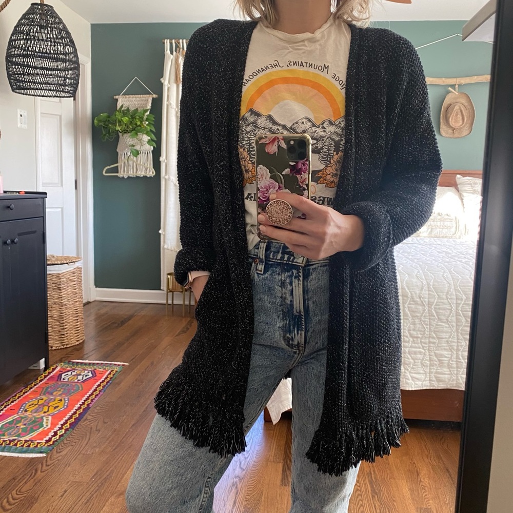 Madewell fringe sweater jacket